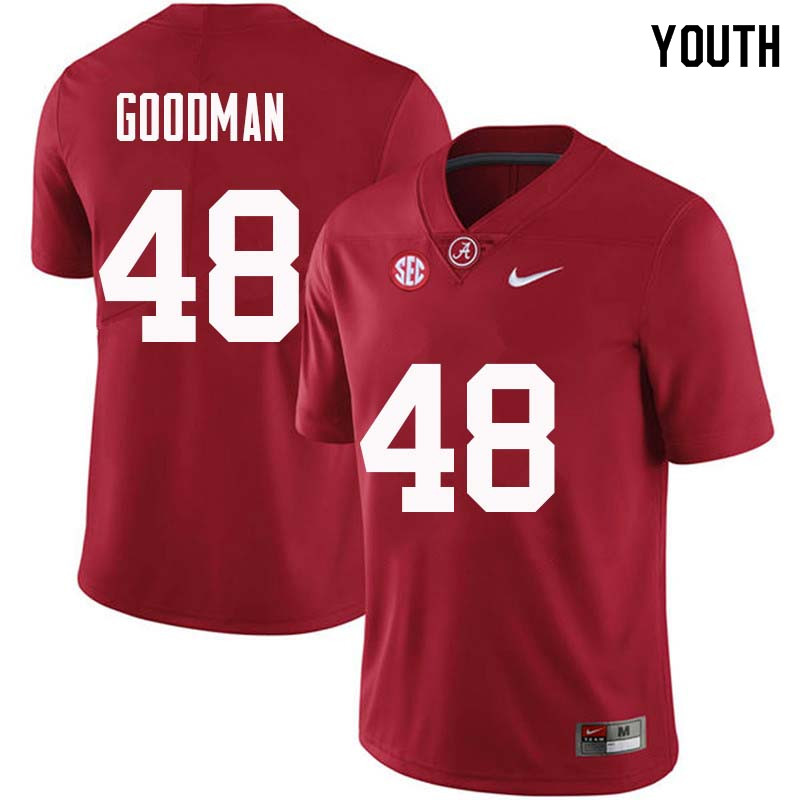 Alabama Crimson Tide Youth Sean Goodman #48 Crimson NCAA Nike Authentic Stitched College Football Jersey RX16K84TW